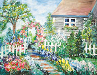 House and flower garden